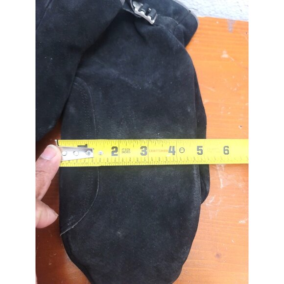 Vintage Wolverine Black Suede Leather Mittens With Nylon Sewn Interior & Adjusta - Picture 5 of 6